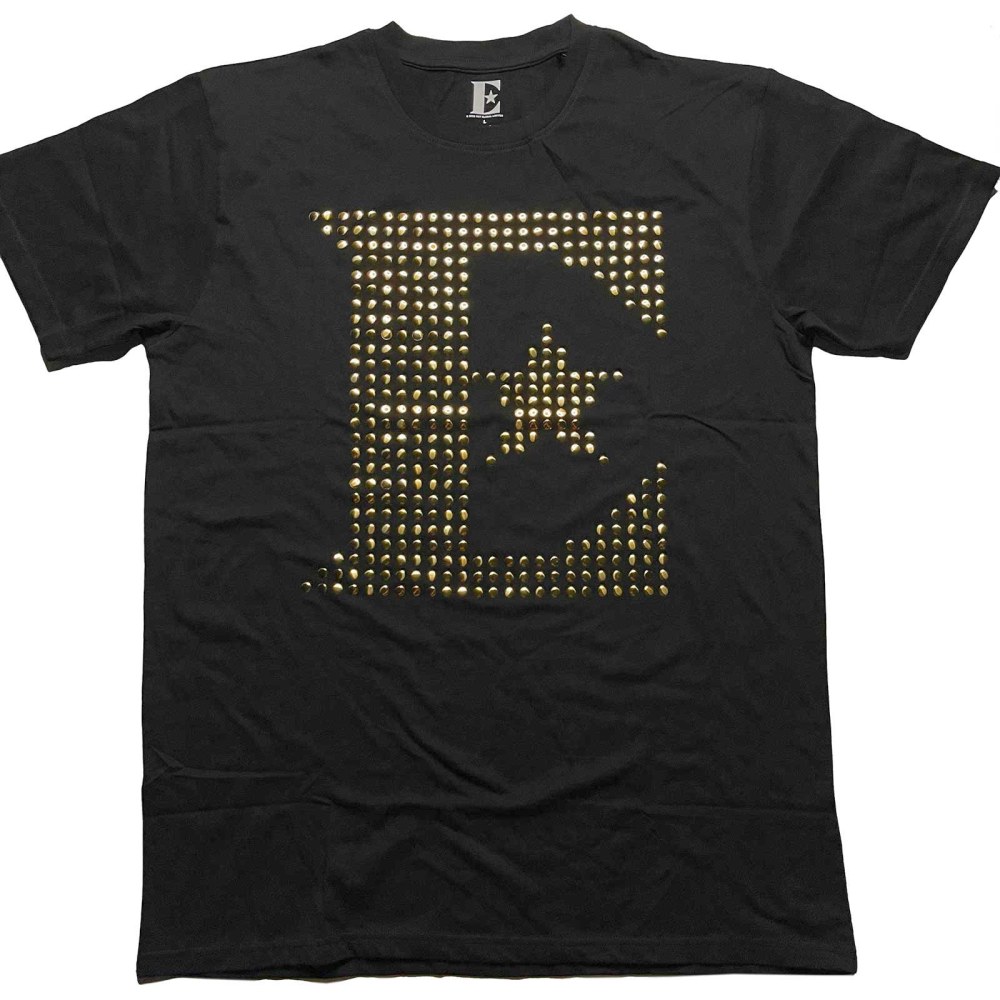 Elton John - E Logo Heren Tshirt - Zwart